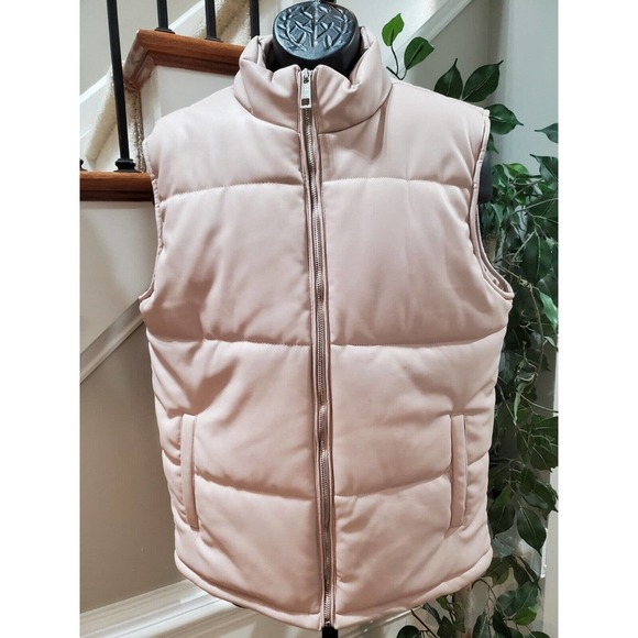 Boohoo Man Mens Beige Sleeveless Pockets Full Zipper Casual Vest Size Large - Picture 2 of 16